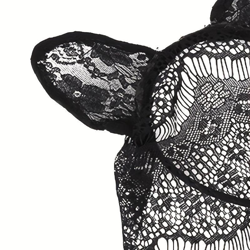Halloween Bunny Ears Headband Lace Hair Band Veil Headdress