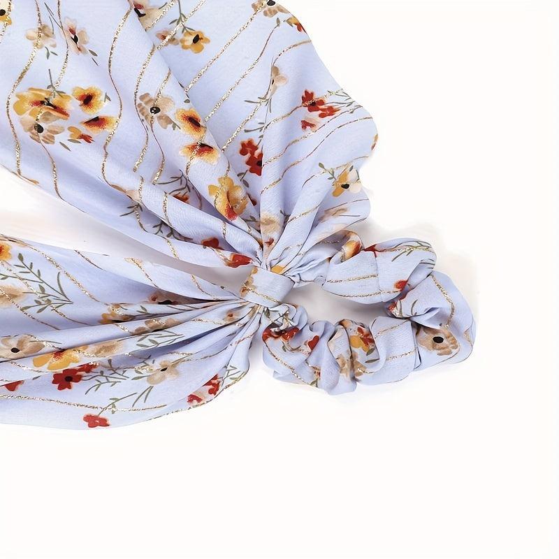 Floral Headband Ponytail Scrunchie Hair Accessories For Women