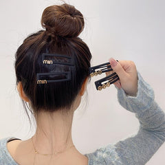 Golden Smile Face Hair Clip Frosted Texture Hair Accessories