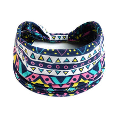 Geometry Print Wide Headband Hairband for Yoga Fitness Workout