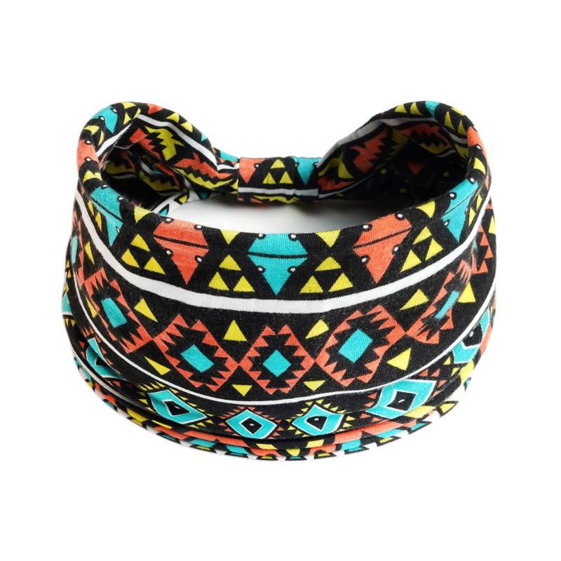 Geometry Print Wide Headband Hairband for Yoga Fitness Workout