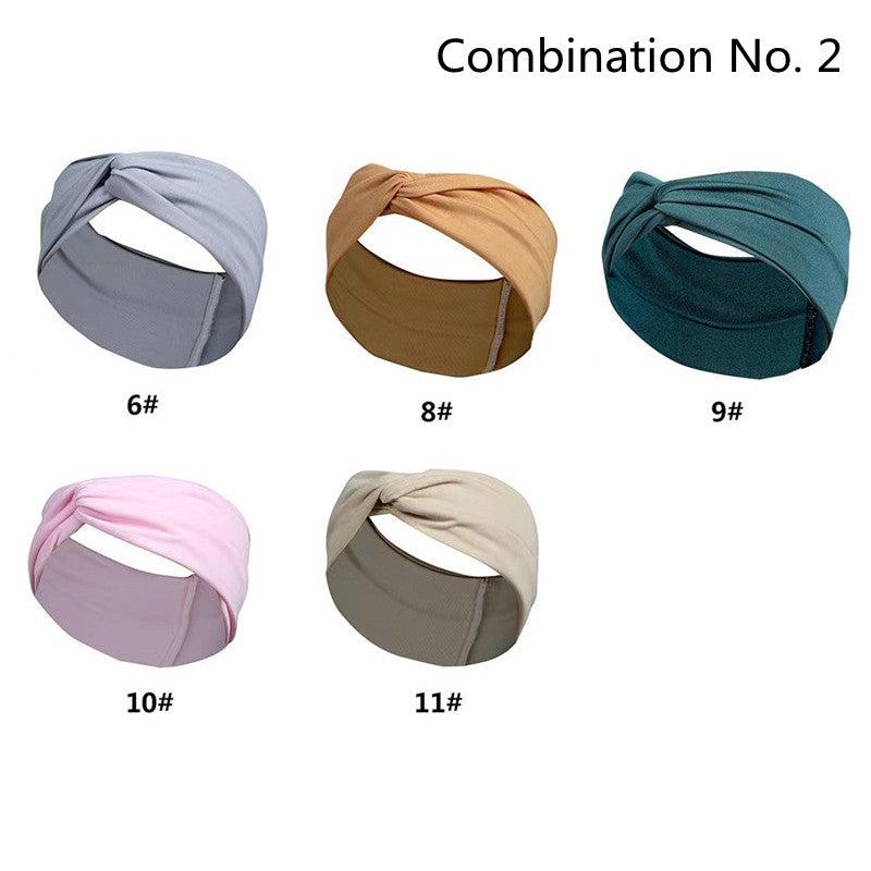 5pcs Headband Women Wide Head Wraps Knotted Elastic Teen Girls Yoga Solid Hair