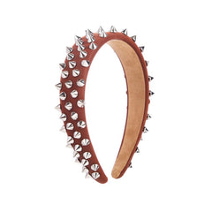 Punk Hair Band Rivet Decor Headband Wide Headdress Women Girls Hair Accessories