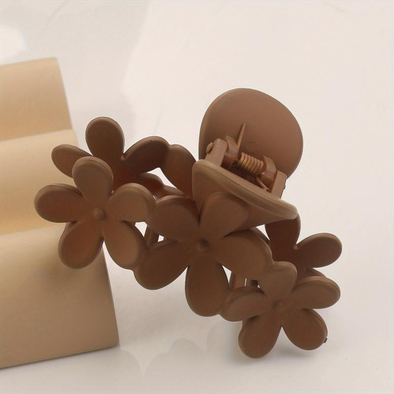 Flower Frosted Hair Claw Shark Hair Claw Back Head Clip Style Hair Accessories