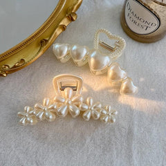Faux Pearl Hair Claw Large Acrylic Claw Hair Clip