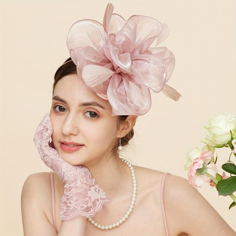 Fascinator Hats Women Tea Party Hats Gloves Set