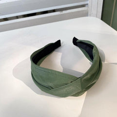Solid Wide Head Band Leather Hair Band Women's Girl Hair Band 1pc