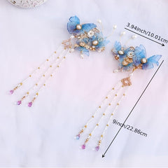 Hanfu Hairclip Faux Pearl Flower Barrette Vintage Chinese Style Hair Accessory