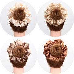Oversize Stain Hair Scrunchie for Women Girls Sleep Soft Silk Scrunchies