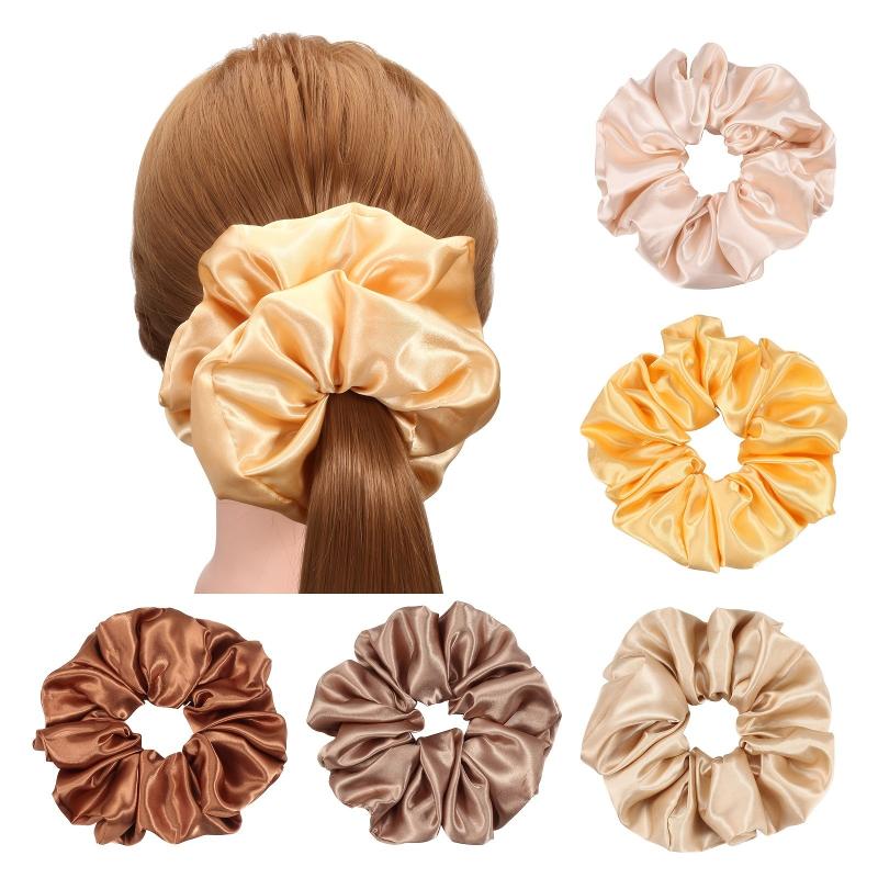 Oversize Stain Hair Scrunchie for Women Girls Sleep Soft Silk Scrunchies