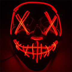 Neon LED Mask Creepy Mask For Costume Party Cosplay Mask Purge Mask