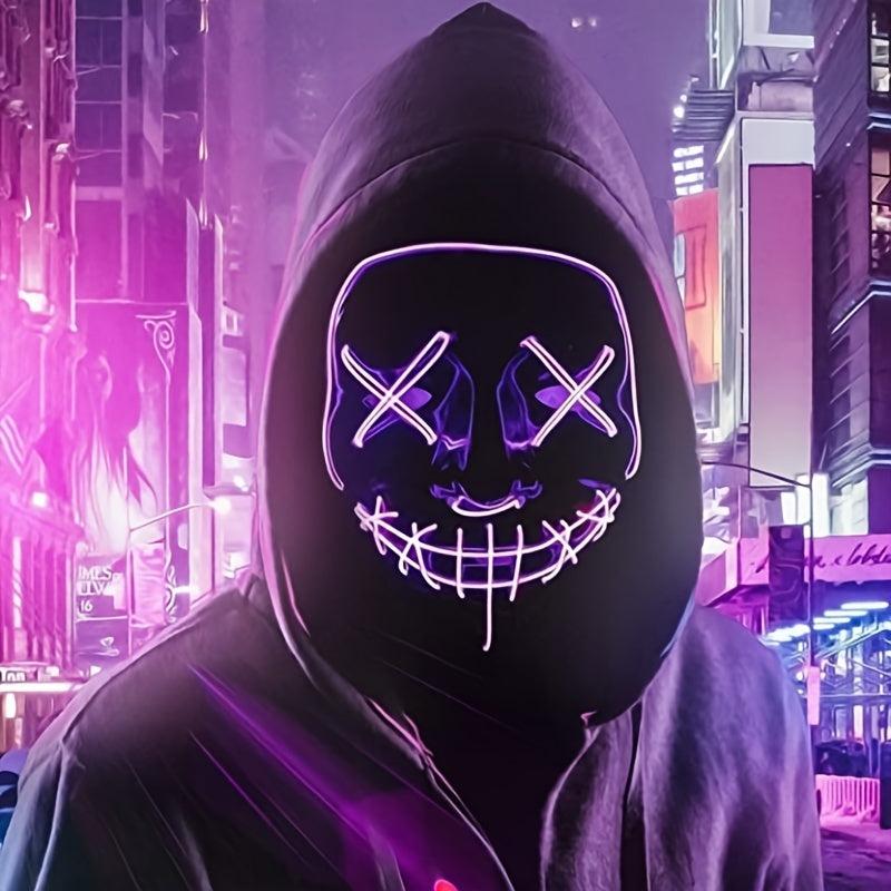 Neon LED Mask Creepy Mask For Costume Party Cosplay Mask Purge Mask
