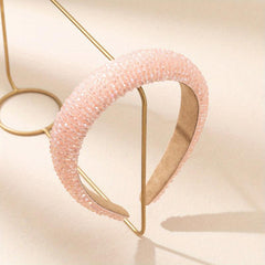 Baroque Rhinestone Wide Headband Padded Headdress Glitter Hair Band