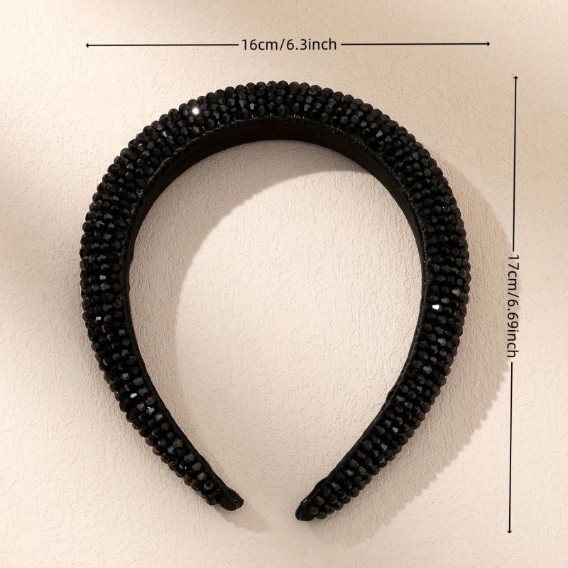 Baroque Rhinestone Wide Headband Padded Headdress Glitter Hair Band