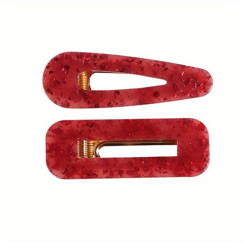 2pcs Graphic Hair Clip Minimalist Snap Clip Vintage Headwear