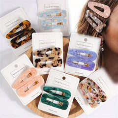 2pcs Graphic Hair Clip Minimalist Snap Clip Vintage Headwear