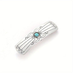 Turquoise Hair Clip Silvery Barrette Western Style Hair Accessories