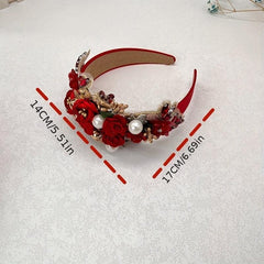 Flower Rhinestone Headband Faux Pearl Head Jewelry Hair Accessories