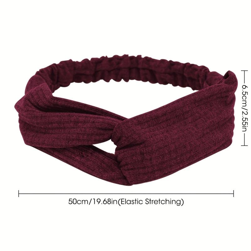 Solid Fabric Elastic Headband Button Hair Band Turban for Yoga Sports