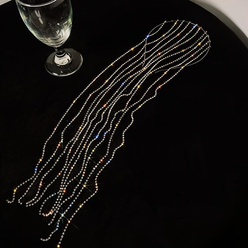 Rhinestone Tassel Headband Glitter Hair Accessory