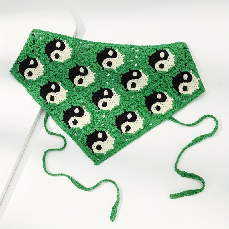 Tai Chi Pattern Bandana Crochet Hair Band Women Girls Hair