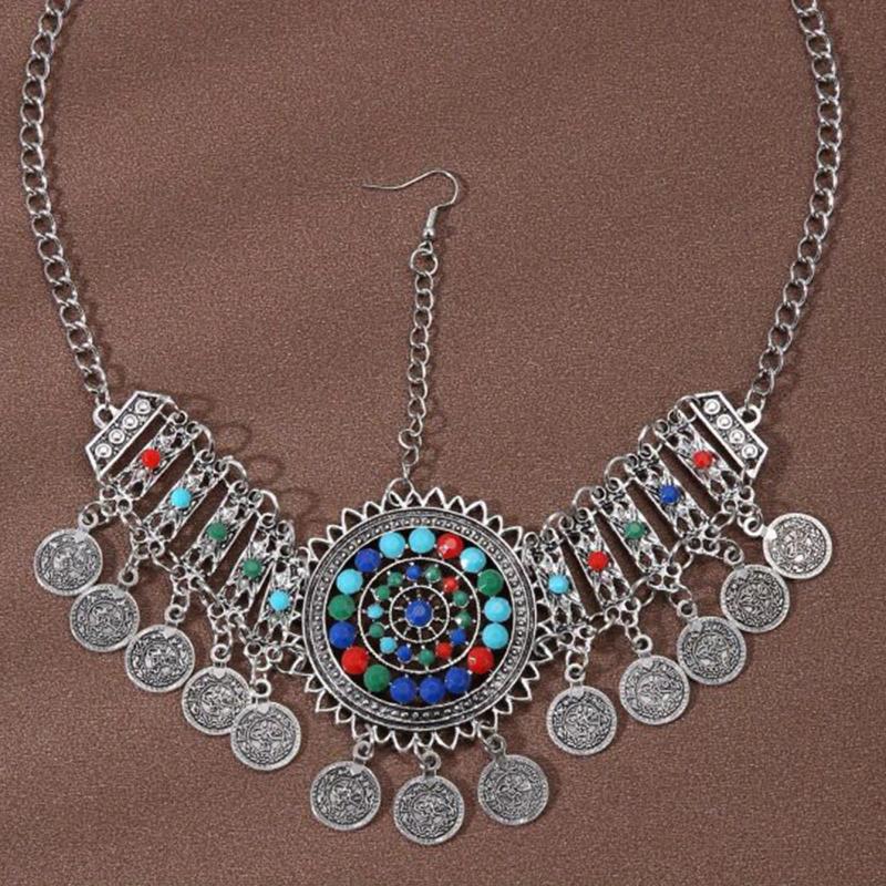 Bohemian Gemstone Head Piece Hair Accessory for Women