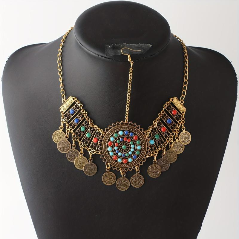 Bohemian Gemstone Head Piece Hair Accessory for Women