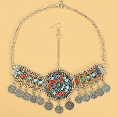 Bohemian Gemstone Head Piece Hair Accessory for Women