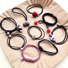 Colorful Heart Hair Tie Elastic Hair Rope Ponytail Holder Hair Accessories