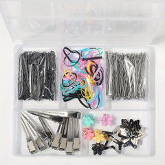 Hair Accessories Set Silvery Duck Billed Clip Rubber Bands Bobb Pin