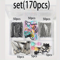 Hair Accessories Set Silvery Duck Billed Clip Rubber Bands Bobb Pin