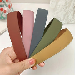 Solid Minimalist Hair Hoop Wide Plastic Hair Band Elastic Headband