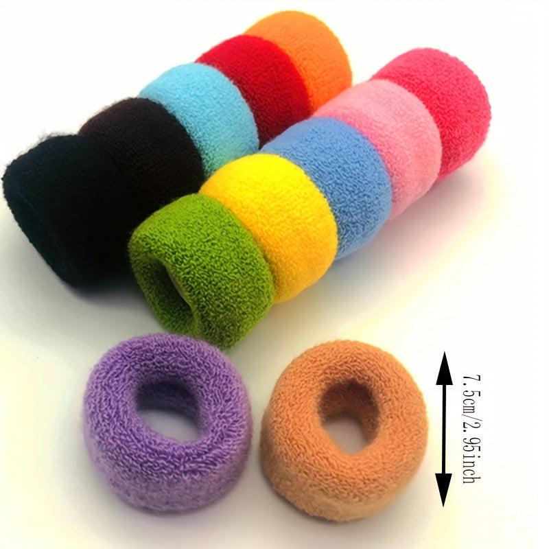 6pcs Soft Hair Tie Towel Cloth Hair Rope Ponytail Holder Women Girls Accessories