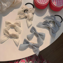Lace Bow Hair Clip Sweet Hair Clip Hair Tie Set 2 Pack