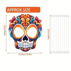 6pcs Mexican Style Masks Party Floral Design Skull Mask Accessories