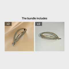 Brinie French Twist Hair Barrettes Glitter Banana Clip Bun Fixin