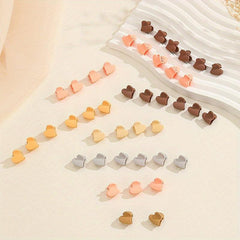 20/30pcs Butterfly & Flower Hair Claw Matte Hair Clip Rubber Kids Accessory
