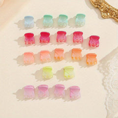 20/30pcs Butterfly & Flower Hair Claw Matte Hair Clip Rubber Kids Accessory