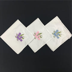 5pcs 28 Embroidered Handkerchief Ladies Lace Handkerchief