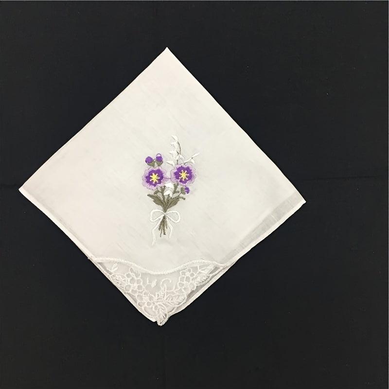 5pcs 28 Embroidered Handkerchief Ladies Lace Handkerchief