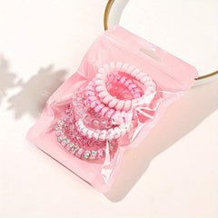6 Pcs Floral Spiral Hair Tie Colorful Ponytail Holder Hair Tie Hair Accessories