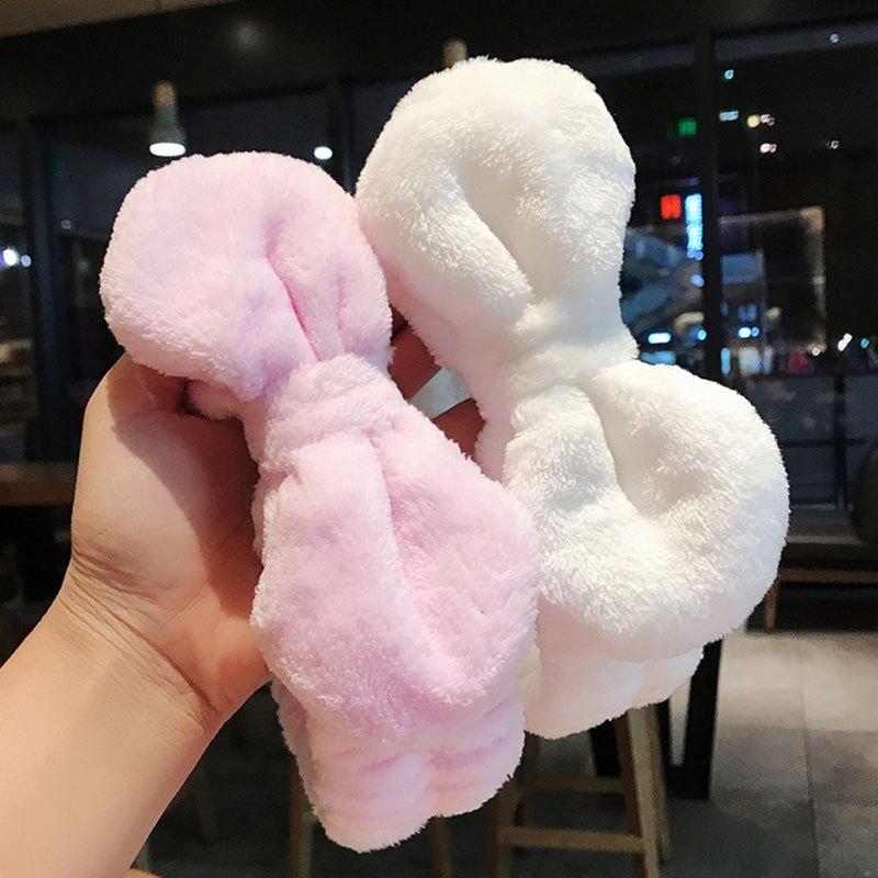 Soft Bowknot Headband Plush Hair Band Women Girls Hair Accessories