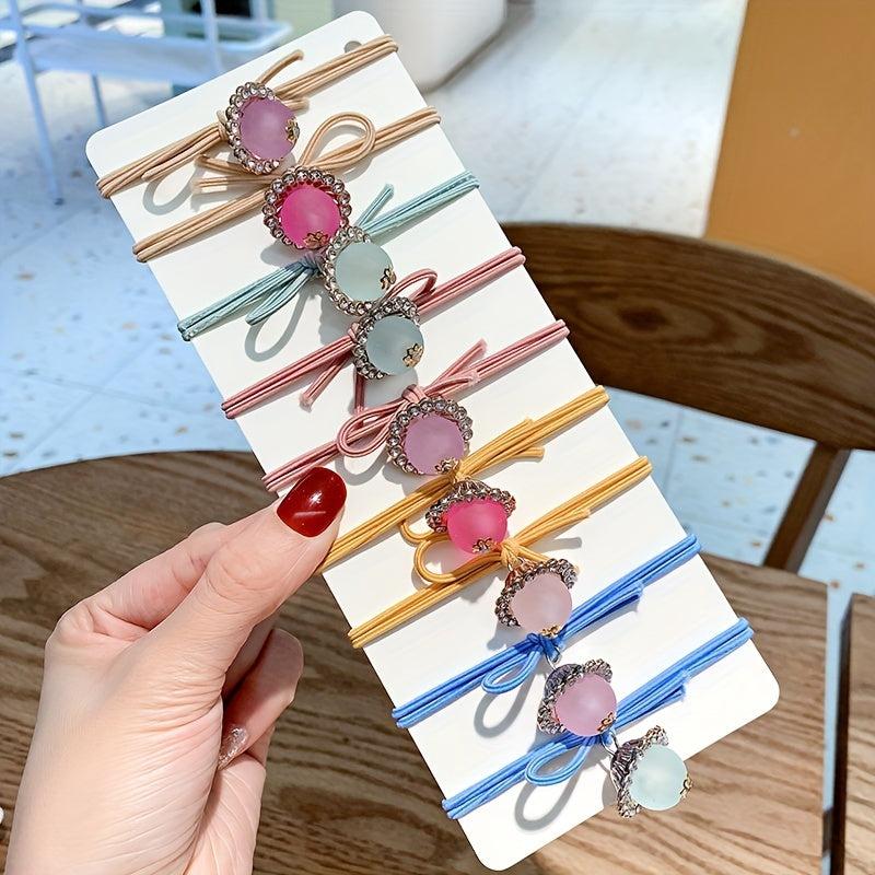 Crystal Beaded Hair Tie Hair Rope Ponytail Holder Hair Accessories