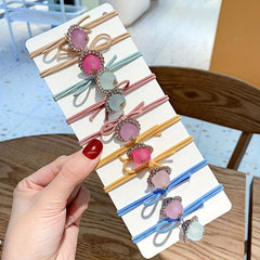 Crystal Beaded Hair Tie Hair Rope Ponytail Holder Hair Accessories