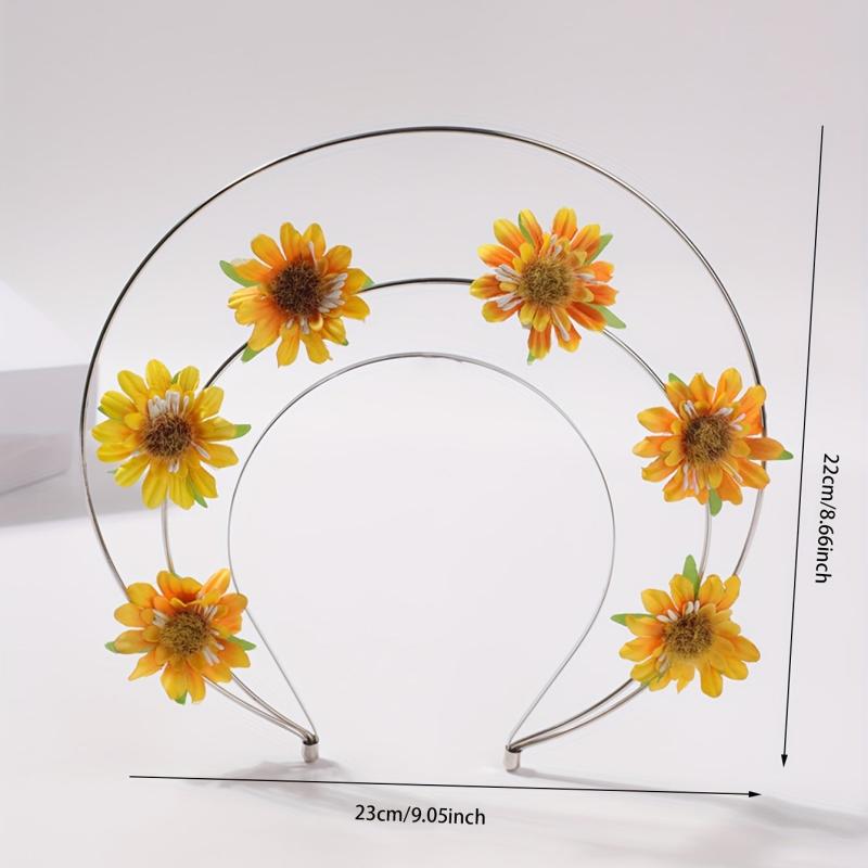 Boho Sunflower Headband Three Layered Head Hoop Hair Band for Women Girls