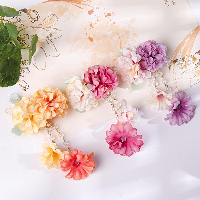 Antique Flower Tassel Hairpin Retro Hair Accessory Women