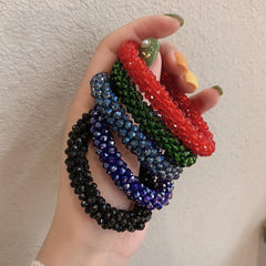 Colorful Bead Elastic Hair Tie Rubber Band Hair Accessories