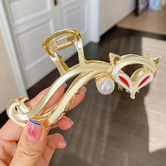 Large Golden Hair Claw Fox Pattern Hair Clip Hair Accessory For Women Girls