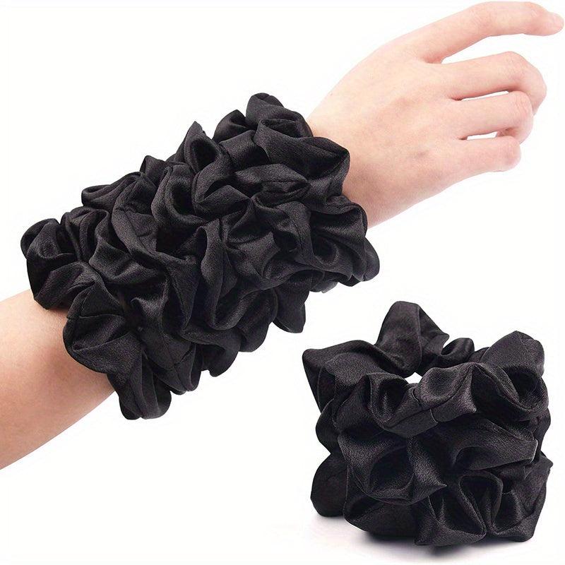 10pcs Solid Scrunchies Hair Tie Satin Hair Rope Elastic Hair Accessories