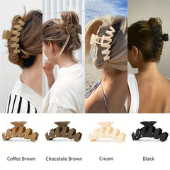 4pcs Frosted Hair Clip Large Shark Claw Back Head Hair Clip